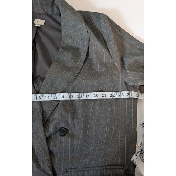 A New Day Women's Gray Blazer Jacket With White Striped Size XXL - Picture 4 of 8